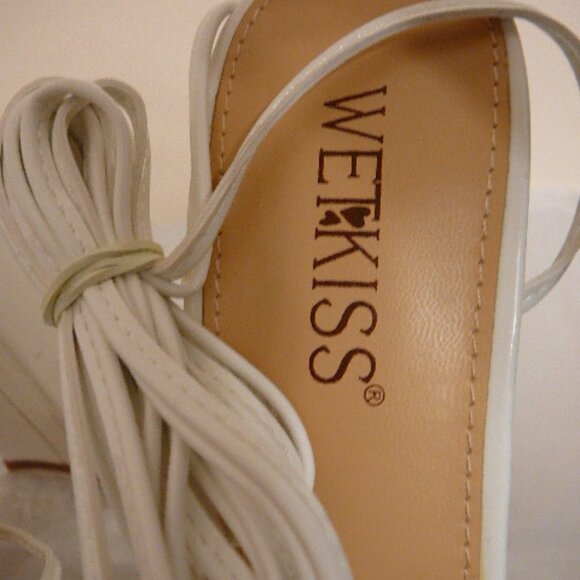 Wet Kiss White 6" Chunky Heel Double Platform Open Toe Sandals-US 9.5 EUR 40-NIB - Picture 9 of 9